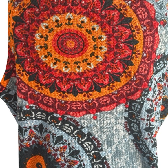 Iwolence Boho Mandala Tank Top – Colorful Festival V-Neck Sleeveless Blouse (XL) - Picture 5 of 13